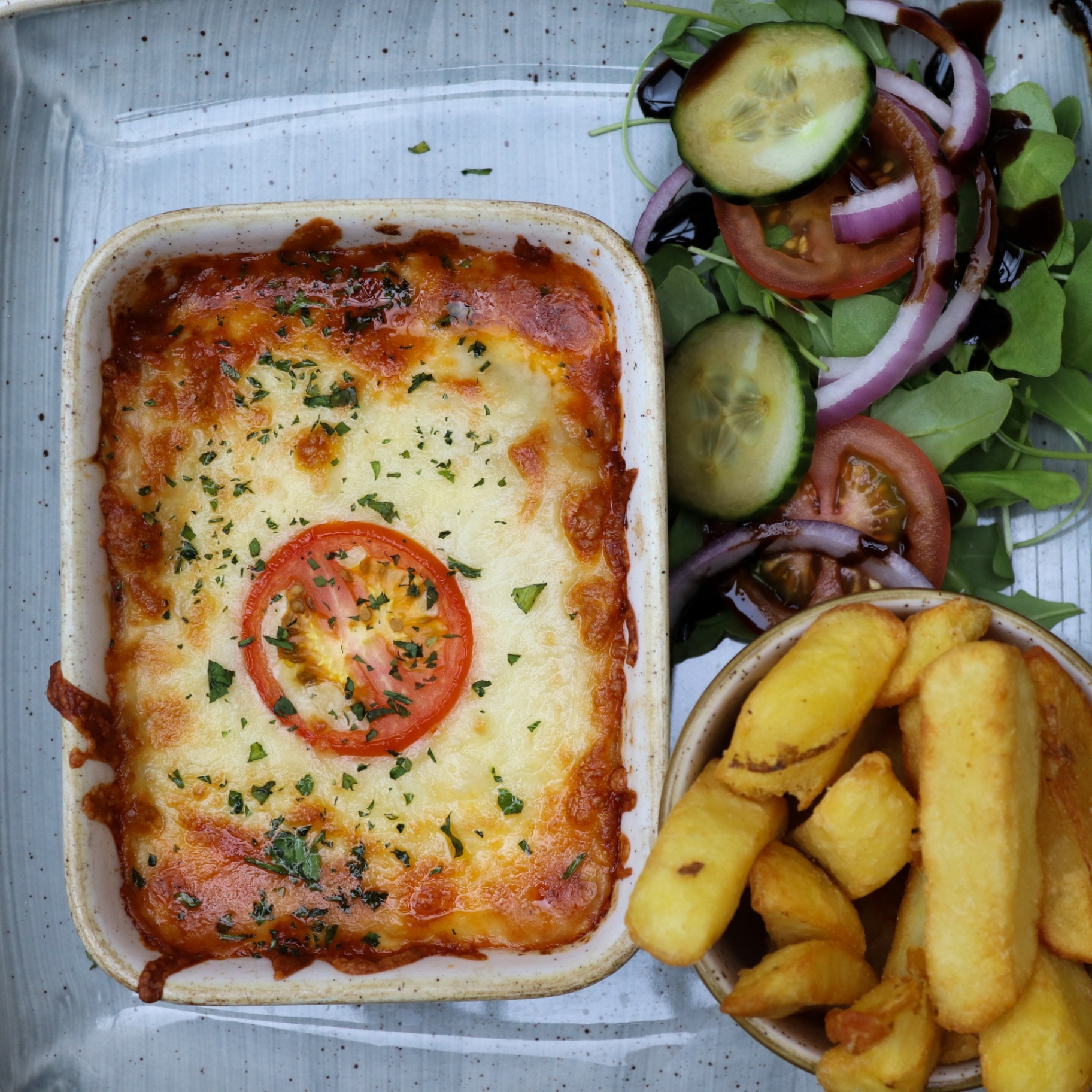 Bistro 8 dish: Mediterranean Veg Lasagne